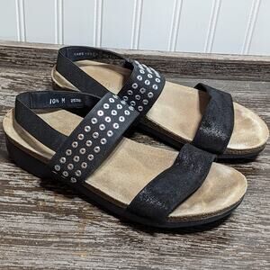 Munro Women's Black Grommet Comfort Sandal Size 10.5 M